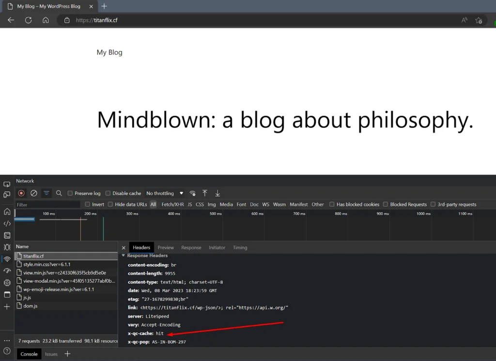 Check headers for QUIC.cloud